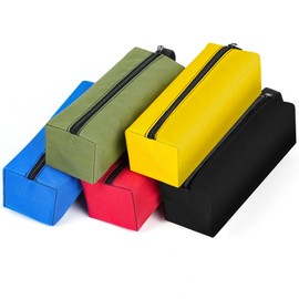 5 Pcs Zippered Canvas Pouches for Small Tools Components Screws Nails Organizer Zipper Bags Multipurpose Heavy Duty Storage Boxes