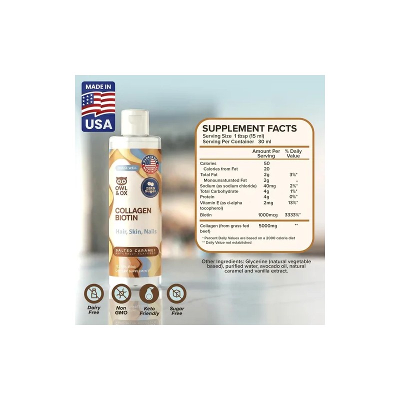 Owl Ox Crema Para Café Con Colágeno Y Biotina Collagen