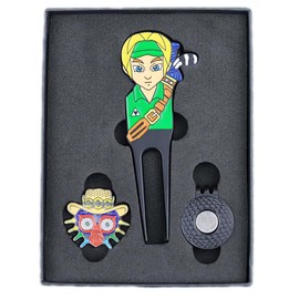 The Mujen Golf Ball Marker, Golf Alignment Ball Marker for Putting, Golf Divot Tool, Golf Training Aid Golf Accessories with Hat Clip, Cleaner, Club Holder, Golf Gift (Green)