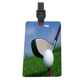 3 Flexible Luggage Identifier Tags with Strap - Golfing Golf Ball Golf Tee