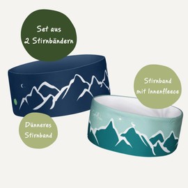 Gipfelgaudi Headband Set: Lightweight & Thermal Headband in Double Pack, Breathable & Warm, for Hiking, Winter Sports & Everyday Use