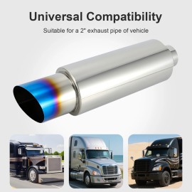Ready Ship Exhaust Muffler, Stainless Steel Exhaust Tip 15" Length 3" Inlet 4" Outlet Universal for Car Sedan SUV Truck VehiclesSize: 15" Length 3" Inlet 4" Outlet, Color: Chrome