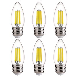 FLSNT 100W Equivalent LED Chandelier Light Bulbs E26 Base, 5000K Daylight Dimmable LED Candelabra Bulbs, 800LM, 6 Pack