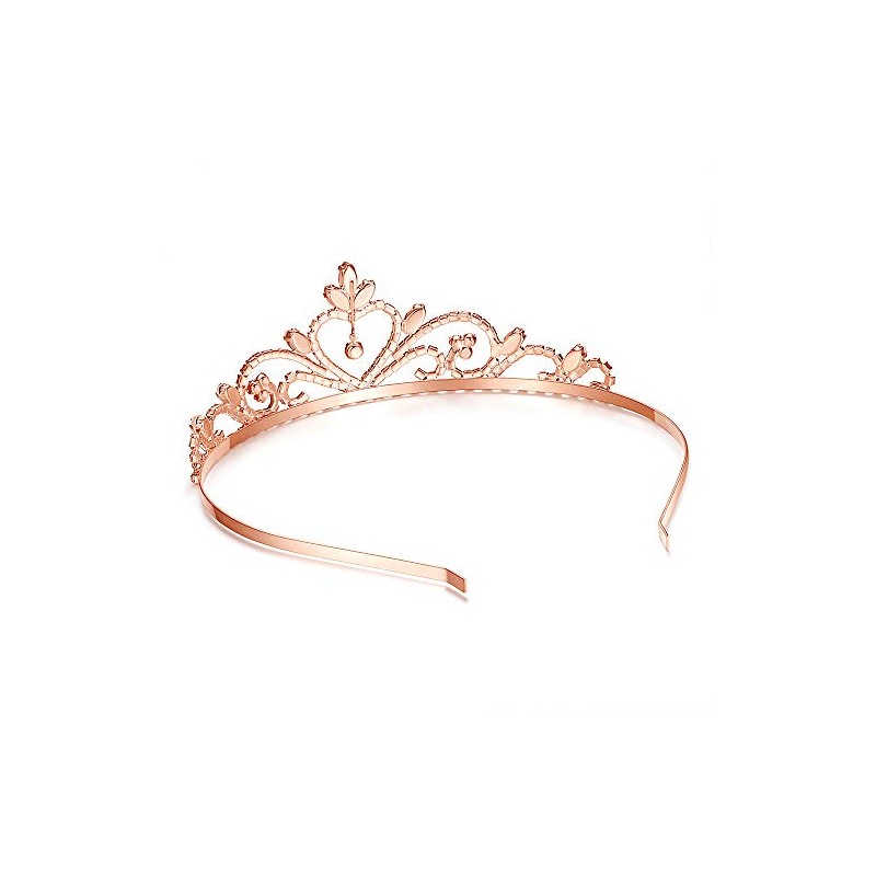 Lovelyshop Princesa Tiara de Boda de Diamantes de Imitación-Oro Rosa