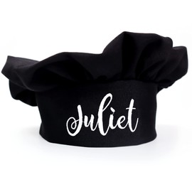 Apron and Chef Hat Set Black for Kid Boy Girl Adult, Adjustable Bib Apron with Pockets Cooking Baking (05 black)