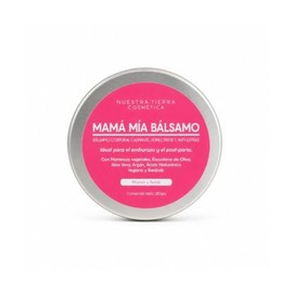 Nuestra Tierra Cosmética Mamá Mía Bálsamo Corporal, Calmante, Humectante, Anti-Estrías, con Ácido Hialurónico, Vegano