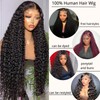 SEEBTWMS 32 Inch Water Wave Lace Front Wigs Human Hair