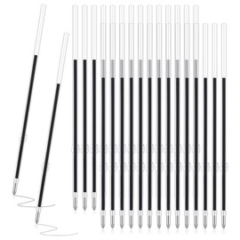 Pack of 60 Ballpoint Pen Refills, 0.7 mm Retractable Pen Refills, Ballpoint Pen Refills, Ballpoint Pen Refills, Compatible with Most Retractable Pens (107 mm, Black)