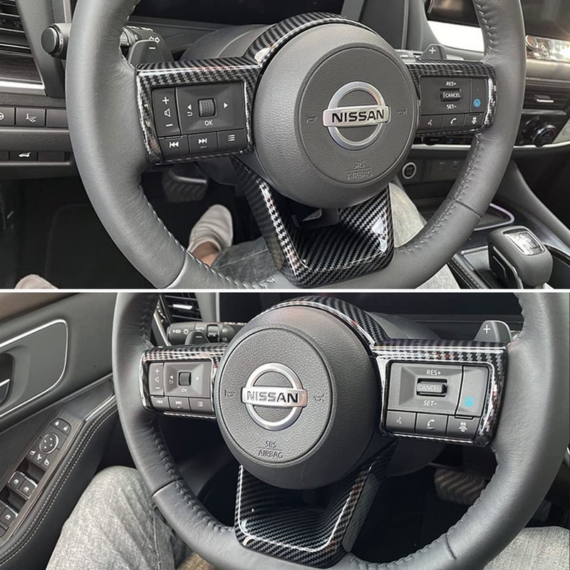 XITER 2PCS ABS Carbon Fiber Style Steering wheel cover Panel