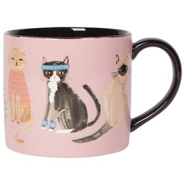 Now Designs Jubilee Feline Fine Stoneware Mug In A Box, 14 oz