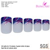 Bling Art False Nails French Manicure Glitter Purple 24 Full