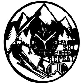 Instant Karma Clocks | Wall Clock | Skiing | Skiing | Snow | Mountain | Equipment | Sports