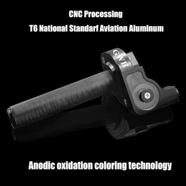 GWH Motorcycle CNC Universal Throttle Grip 7/8" 22mm Quick Twister with Throttle Cable for KLX CR CRF EXC XR CRF50 CRF230 50 70 110 125 230 250 Dirt Pit Bike Motocross Motorbike ATV (Black)