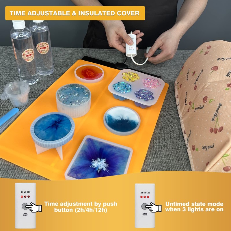 Resin Molds Heating Mat Kit 26PCS: Epoxy Resin Curing Machine