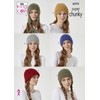 King Cole Ladies Celestial Super Chunky Knitting Pattern Various Hats