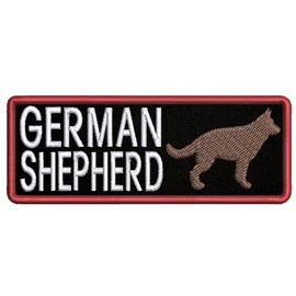 German Shepherd Canine Dog Breeds Embroidered Patch Iron-On/Sew-On Family Pet Badge Emblem Name Tag Decorative Gift Applique for Vest Jacket Jeans Bags Backpacks Gear Clothing