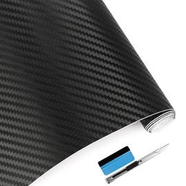 NewL 5cm x 900cm Black Carbon Fiber Air Release 3D Vinyl Film Bubble Free Film Free Installation Tool