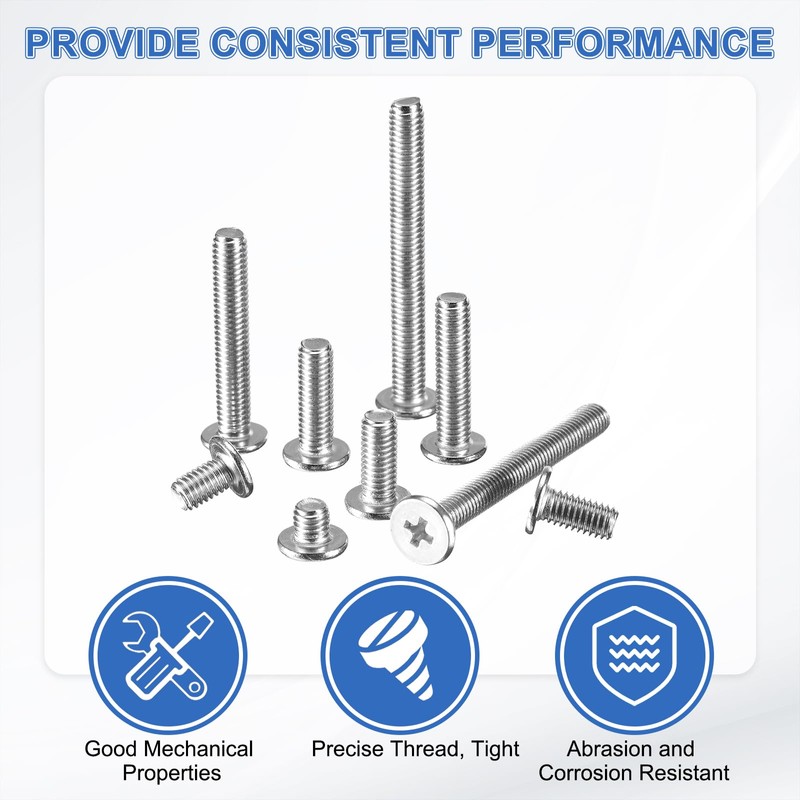 sourcing map M5-0.8 x 10mm 100Pcs Flat Round Head Screws