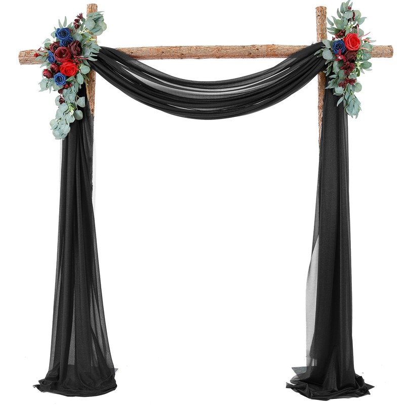 Wedding Arch Draping Fabric Black Backdrop Curtain Drape Easy to