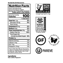 Black Jewell Gourmet Microwave Popcorn, No Salt No Oil, 8.7 Ounces (Pack of 1)