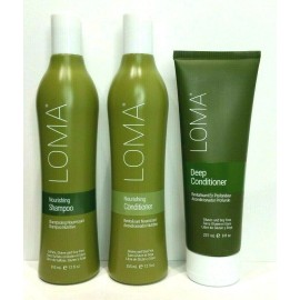 Loma Nourshing Shampoo, Conditioner - 12 oz & Deep Conditioner - 8 oz Trio