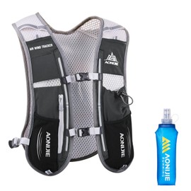 TRIWONDER Hydration Pack Backpack 5/5.5L Hydration Running Vest for Cycling, Running, Marathoner, Hiking (01 Black 5L - with a 500ml Soft Bottle, One Size)