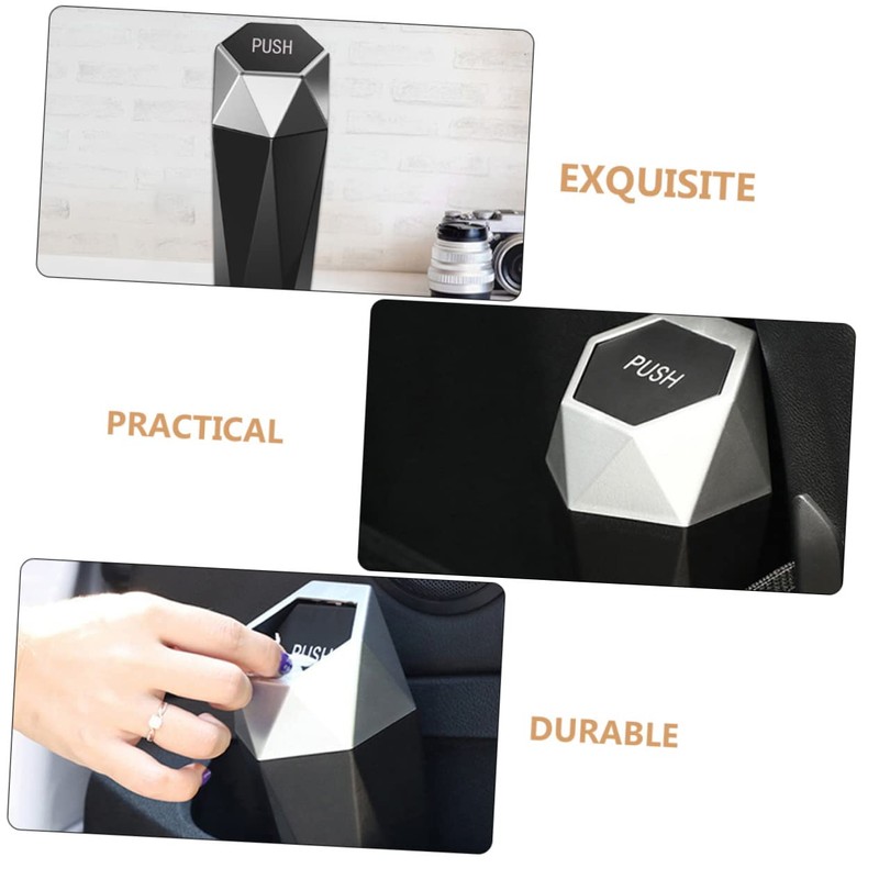 CAXUSD 2pcs Automotive Trash Can with Lid Compact Car Garbage