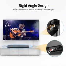 CableCreation 3.5mm to RCA Cable, Angle 3.5mm Male to 2RCA Male Auxiliary Stereo Audio Y Splitter Gold-Plated for Smartphones, MP3, Tablets, Speakers,Home Theater,HDTV,1.6FT/0.48M-2PACK