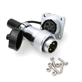 ZBLZGP WS20 6Pin Industrial Wire Connector Panel Mount Waterproof Plug Socket WS20 25A/5A 6 Pin Aviation Power Metal Threaded Soldering Wire to Board Cable