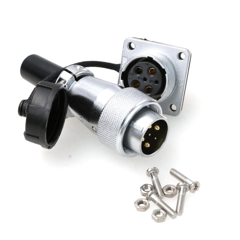ZBLZGP WS20 6Pin Industrial Wire Connector Panel Mount Waterproof Plug