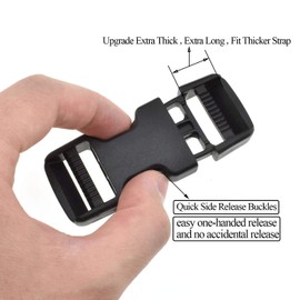 SGH Pro Quick Side Release Buckles 1" Wide Dual Adjustable No Sewing Upgrade Extra Thick Extra Long Fit Thicker Strap 2 Pack Clips Snaps Heavy Duty Plastic for Nylon Webbing Strap Boat Cover Backpack