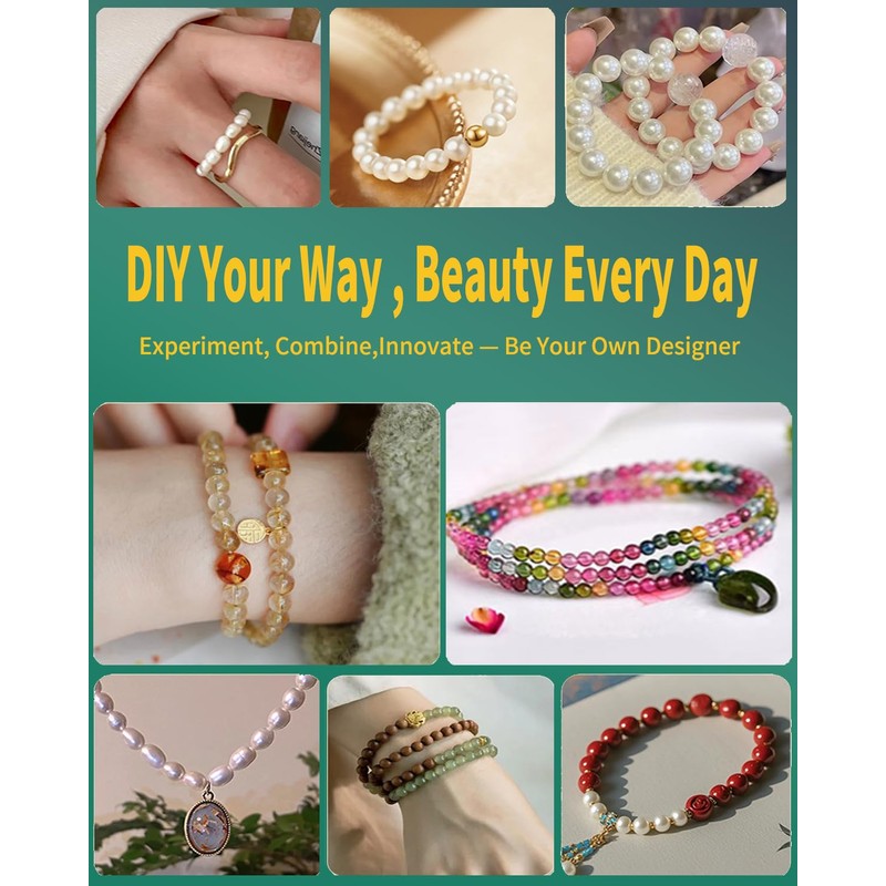 1mm Flat Elastic String for Bracelets,Stretchy Durable Bead String 360Ft,Easy