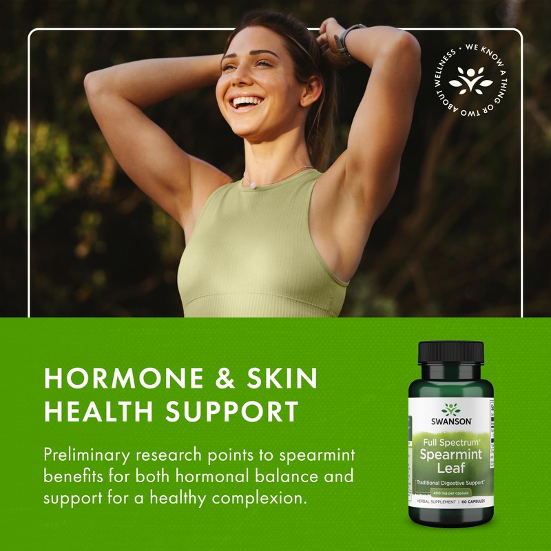 Swanson Spearmint Leaf (Mentha Spicata) - Full Spectrum Herbal Supplement