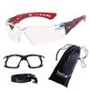 bollé SAFETY Rush+ Goggles, 4-Piece Set, (Goggles, Gasket Kit, Pouch,