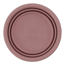 HEVEA Bowl on The go for Dogs, Foldable, Collapsible Water Bowl for Dogs. Made from Non-Toxic, Plastic-Free, BPA-Free and PVC-Free Natural Rubber. Old Rose Holds 10oz.