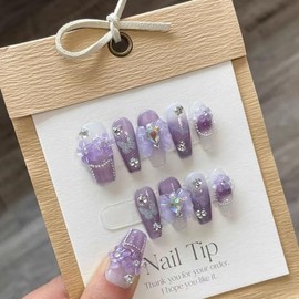 Nail Tip, Handmade, Press On Nails, Black, Cute Pink, School Entrance Ceremony, Graduation Ceremony, Korea, Coming-of-age Ceremony, Wedding, Sculpted, Rhinestone, Cat Eye, 10 Pieces, Fashionable