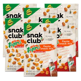 Snak Club Tajin Fiesta Snack Mix, 4oz Bags (Pack of 6)