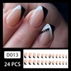 French Tip Press On Nails Fake Nails Short Square Coffin