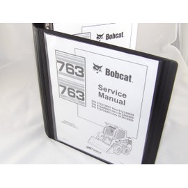 Service Repair workshop Manual Kit with Binder for Bobcat 763 763F Skid steer