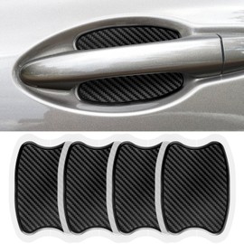 vvag 4PCS Car Door Handle Scratch Protector,TPU Carbon Fiber Vehicle Door Bowl Sticker,Universal Anti-Scratch Car Handle Cup Paint Protection Film for Cars, Suvs, Trucks, Sedans (Small)