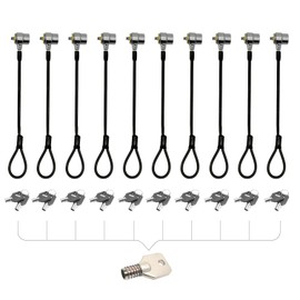 LORADAR 10Pack Laptop Security Cable Lock Anti Theft 6.7Feet for Laptops, Monitor & Other Devices (Keyed Different+Master Key)