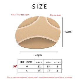 Almohadillas metatarsianas de tela, manga metatarsiana con almohadillas de gel, 4 pares de cojines de bola de pies, almohadillas para aliviar el dolor en el antepié, almohadillas para el cuidado de la salud del pie, evita el desgaste del pie (M-4 pares b