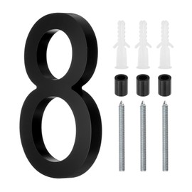 sourcing map 5 Inch Modern House Number, Acrylic Floating House Number for Outside Address Sign for House with Nail Kit for Mailbox Yard Home Front Door (Number 8, Matte Black)