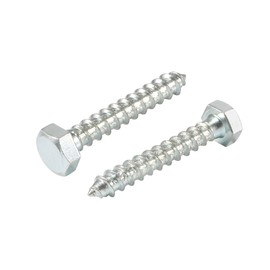 sourcing map Hex Lag Screws, M8 x 50mm Carbon Steel Zinc Plated Full Thread Self-Tapping Bolts for Wood Screw 25Pcs