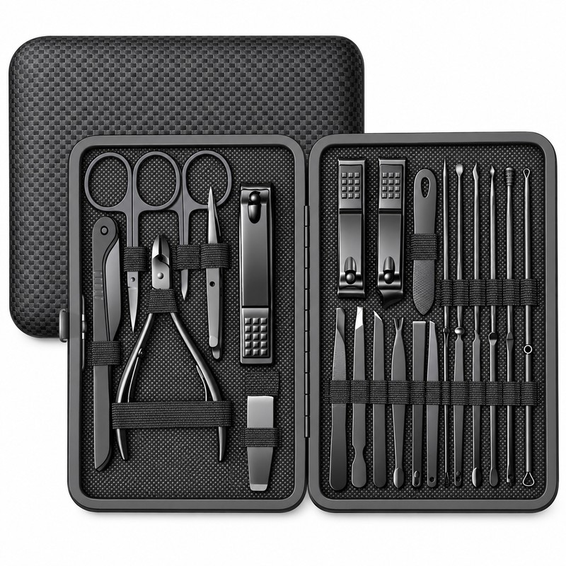 24-Piece Manicure & Pedicure Nail Care Set – Stainless Steel