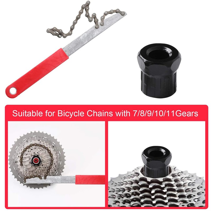 All-Pie Bicycle Cassette Removal Tool Set, Chain Whip Bicycle Repair