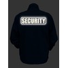 Security Zipped up Windbreaker in Black with Yellow/Reflective Decorations Front
