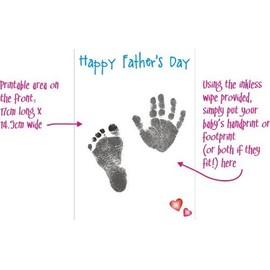 BabyRice Make Your Own Father's Day Card Baby Handprint & Footprint Kit Son Daughter Prints
