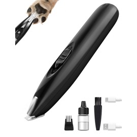 KIKETECH LED Dog Paw Trimmer - Cordless, Low Noise Dog Clippers for Grooming, Rechargeable Small Area Shaver for Dog Clippers Cats, CoalBlack