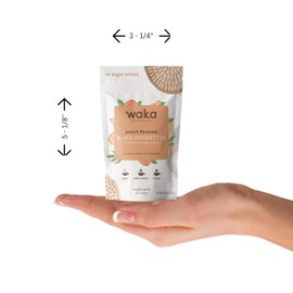 Waka Instant Tea — Black & Strawberry Concentrated Green Tea Powder Sample Bundle — No Sugar Added & Unsweetened — 100% Tea Leaves — 4 X 0.45 oz Sample Packs For Hot or Iced Tea